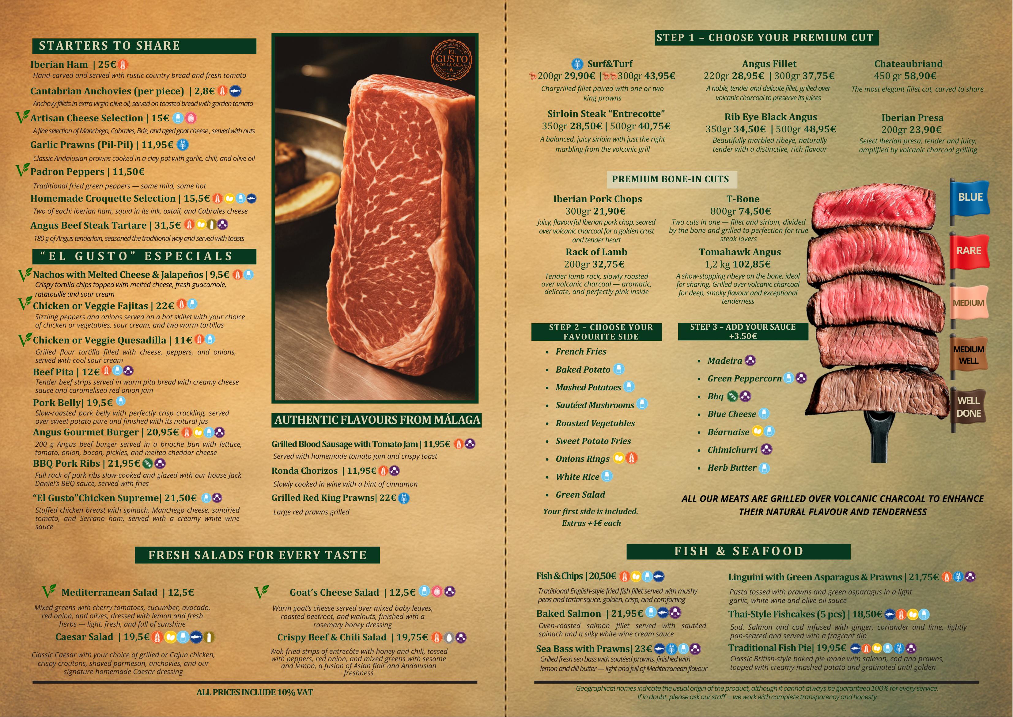 El Gusto de la Cala Menu